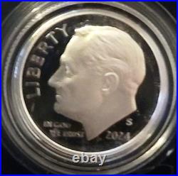 2024 Limited Edition Silver Proof Set -24RC CAMEO! 8 Coins-ASE Quarters, Box+OGP