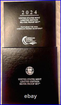 2024 Limited Edition Silver Proof Set -24RC CAMEO! 8 Coins-ASE Quarters, Box+OGP