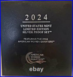 2024 Limited Edition Silver Proof Set -24RC CAMEO! 8 Coins-ASE Quarters, Box+OGP