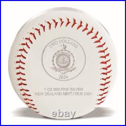 2024 Niue MLB Logo Baseball 1 oz Silver Colorized Proof Coin