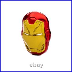 2024 Niue Marvel Iron Man Helmet 2 oz Silver Colorized Proof Shaped Coin 2024 Niue Marvel Iron Man Helmet 2 oz Silver Colorized Proof Shaped Coin