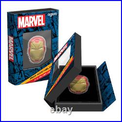 2024 Niue Marvel Iron Man Helmet 2 oz Silver Colorized Proof Shaped Coin 2024 Niue Marvel Iron Man Helmet 2 oz Silver Colorized Proof Shaped Coin