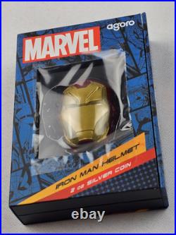 2024 Niue Marvel Iron Man Helmet Shaped Colorized 2 oz Silver $5 Coin #76/1000