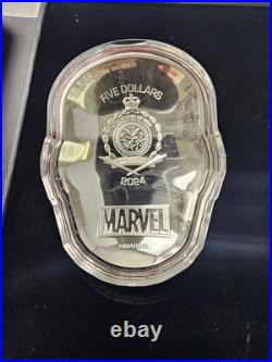 2024 Niue Marvel Iron Man Helmet Shaped Colorized 2 oz Silver $5 Coin #76/1000
