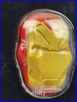 2024 Niue Marvel Iron Man Helmet Shaped Colorized 2 oz Silver $5 Coin #76/1000