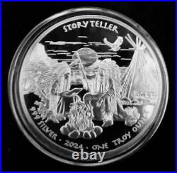 2024 Oglala Lacota Sioux Nation $1 1-oz Silver Story Teller Proof, box, COA 2024 Oglala Lacota Sioux Nation $1 1-oz Silver Story Teller Proof, box, COA