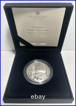 2024 Royal Mint Uk24tr1s 1 Oz Silver Proof T-rex Tyrannosaurus Coin Box Coa