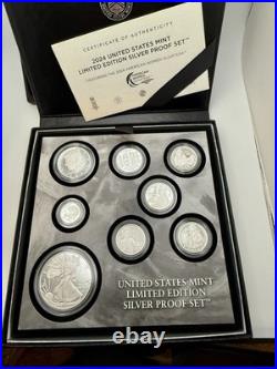 2024 S Limited Edition Silver Proof Set 8 Coins Box & Coa