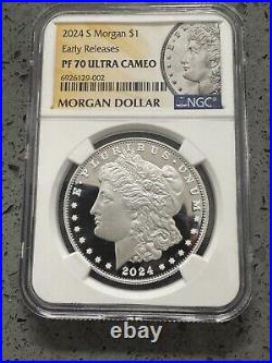 2024-S Proof Morgan Silver Dollar PF70 Ultra Cameo, ERLY RELSE WithBOX COA 2024-S Proof Morgan Silver Dollar PF70 Ultra Cameo, ERLY RELSE WithBOX COA