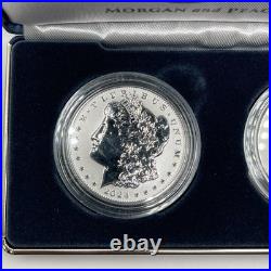 2024 S US MORGAN & PEACE. 999 SILVER DOLLAR REVERSE PROOF TWO COIN SET WithCOA BOX