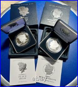 2024 Silver Proof $1 PEACE & MORGAN 2 Coin Set with BOX/COA US MINT S