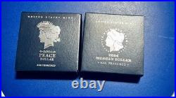2024 Silver Proof $1 PEACE & MORGAN 2 Coin Set with BOX/COA US MINT S