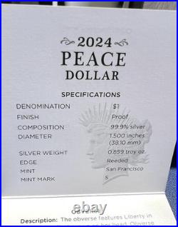 2024 Silver Proof $1 PEACE & MORGAN 2 Coin Set with BOX/COA US MINT S