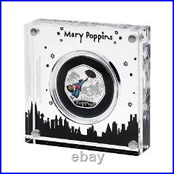 2024 Silver Proof Mary Poppins Coloured 50p Coin Fifty Pence 2024 Silver Proof Mary Poppins Coloured 50p Coin Fifty Pence