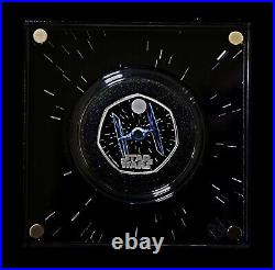 2024 Star Wars TIE Fighter Iconic Vehicles Silver Colour Proof 1 oz Coin Box&COA