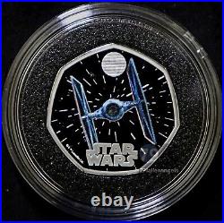 2024 Star Wars TIE Fighter Iconic Vehicles Silver Colour Proof 1 oz Coin Box&COA