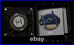 2024 Star Wars TIE Fighter Iconic Vehicles Silver Colour Proof 1 oz Coin Box&COA