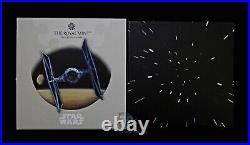 2024 Star Wars TIE Fighter Iconic Vehicles Silver Colour Proof 1 oz Coin Box&COA