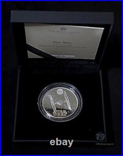 2024 Star Wars TIE Fighter Iconic Vehicles Silver Proof 1 oz UK Coin Box & COA