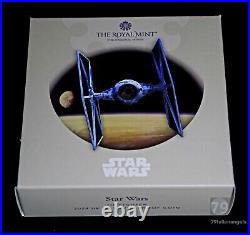 2024 Star Wars TIE Fighter Iconic Vehicles Silver Proof 1 oz UK Coin Box & COA