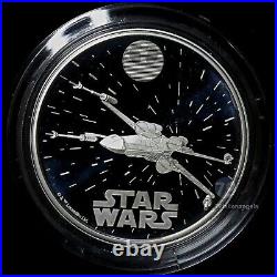 2024 Star Wars X-Wing Iconic Vehicles UK Silver Proof 1 oz Coin Box & COA