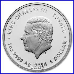 2024 Tuvalu 1 oz Silver Proof Electric Sky (with Box & COA)