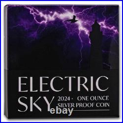 2024 Tuvalu 1 oz Silver Proof Electric Sky (with Box & COA)