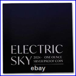 2024 Tuvalu 1 oz Silver Proof Electric Sky (with Box & COA)