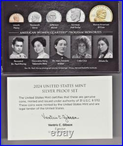 2024 United States SILVER Proof Set BOX COA & all 10 Coins