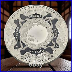 2024 WWII Memorial Silver Dollar Proof U. S. Mint. 999 Fine with Box & COA