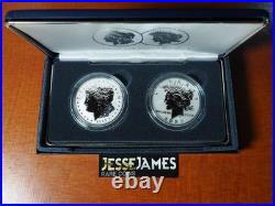 2025 $1 S Reverse Proof Silver Peace & Morgan Dollar With Box/coa 2 Coin Set