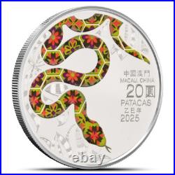 2025 1 oz Proof Macau Silver Lunar Snake Coin (Box, CoA) 2025 1 oz Proof Macau Silver Lunar Snake Coin (Box, CoA)