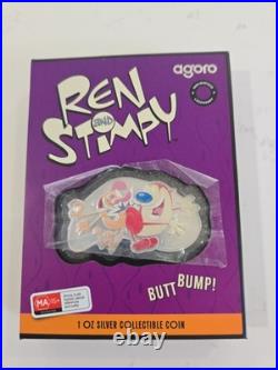 2025 Agoro Niue Ren and Stimpy Butt Bump 1 oz Silver Proof Coin WithBox #107/1000 2025 Agoro Niue Ren and Stimpy Butt Bump 1 oz Silver Proof Coin WithBox #107/1000