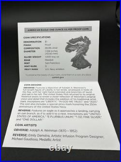 2025 American Eagle 1 oz Silver Proof Coin US Navy 250th Anniv with Box COA