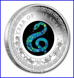 2025 Australia Opal SNAKE Lunar Year of the SNAKE 1 oz Silver Proof BOX COA NEW