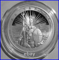 2025 BRITANNIA 2 POUNDS CHARLES III 1oz SILVER PROOF COIN OGP DISPLAY BOX & COA