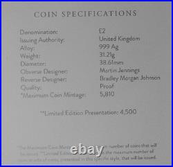 2025 BRITANNIA 2 POUNDS CHARLES III 1oz SILVER PROOF COIN OGP DISPLAY BOX & COA