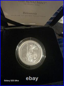 2025 Britannia Silver Proof 1 oz Coin UK. 999 Box & COA Mintage Of 4500