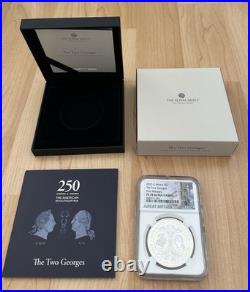 2025 Great Britain The Two Georges 1 oz Silver Proof BOX COA First Rel NGC PF70