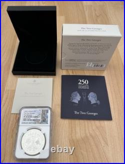 2025 Great Britain The Two Georges 1 oz Silver Proof BOX COA First Rel NGC PF70