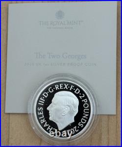 2025 Great Britain UK The Two Georges 1 oz Silver Proof BOX COA Mintage 2000 NEW