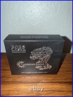 2025 Laser Engraved American Eagle One Ounce Silver Proof Coin Sealed box