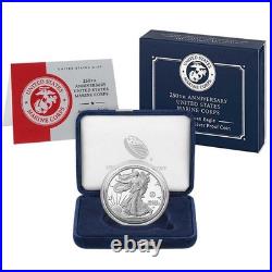 2025-P Proof $1 American Silver Eagle Marine Corps Privy Box & COA 250th