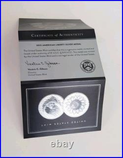 2025 P U. S. Mint American Liberty Silver Proof Medal with Box & COA