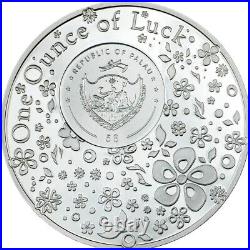 2025 Palau Four Leaf Clover Ounce of Luck 1 oz Silver Proof Coin Mintage of 2025 2025 Palau Four Leaf Clover Ounce of Luck 1 oz Silver Proof Coin Mintage of 2025