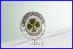 2025 Palau Four Leaf Clover Ounce of Luck 1 oz Silver Proof Coin Mintage of 2025 2025 Palau Four Leaf Clover Ounce of Luck 1 oz Silver Proof Coin Mintage of 2025