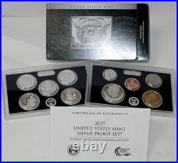 2025 S US Mint ANNUAL 10 Coin SILVER Proof Set with Box, COA + Eagle Staff $1