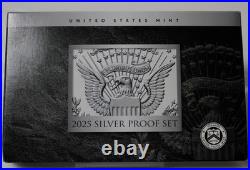 2025 S US Mint ANNUAL 10 Coin SILVER Proof Set with Box, COA + Eagle Staff $1