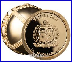 2025 Samoa Holy Grail 5 oz Silver 3D Shaped Gilded Enameled Coin withGemstones 2025 Samoa Holy Grail 5 oz Silver 3D Shaped Gilded Enameled Coin withGemstones