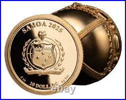 2025 Samoa Holy Grail 5 oz Silver 3D Shaped Gilded Enameled Coin withGemstones 2025 Samoa Holy Grail 5 oz Silver 3D Shaped Gilded Enameled Coin withGemstones
